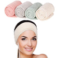 4 Pack Spa Facial Headband, Pea Green, Pink, Beige, Light Gray