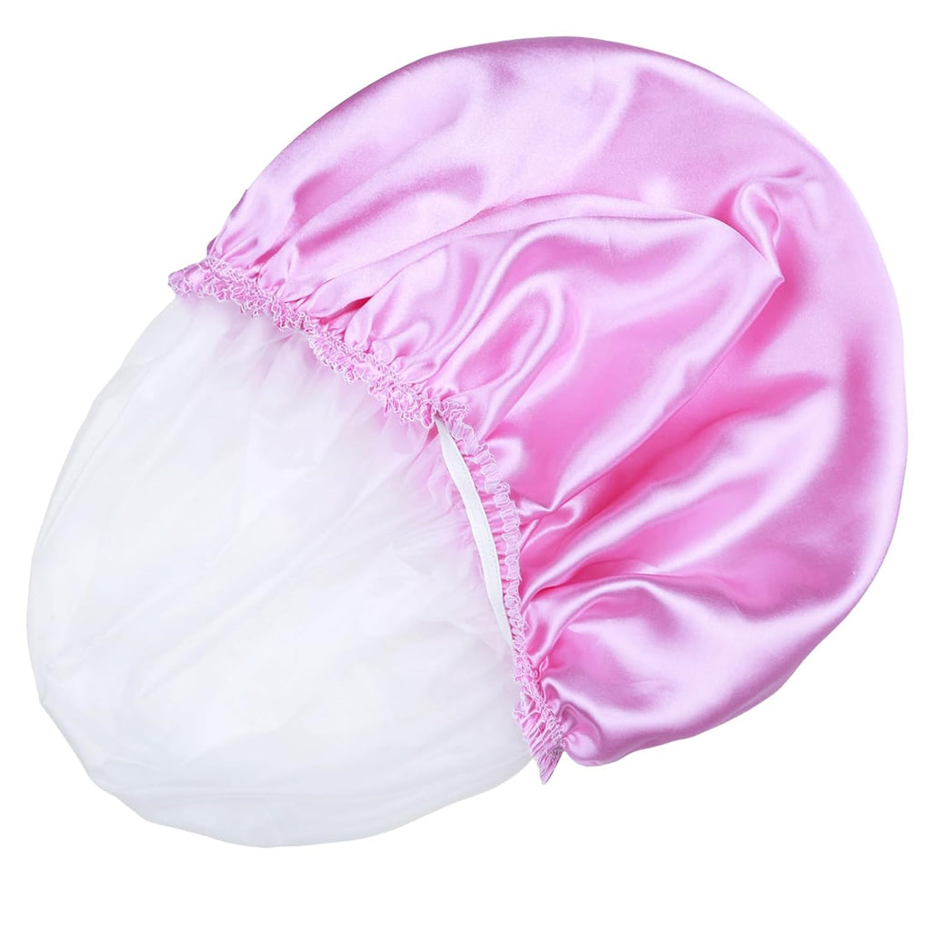 Shower Caps for Women, 4 PCS Reusable Waterproof Bath Cap