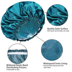 Shower Caps for Women, 4 PCS Reusable Waterproof Bath Cap