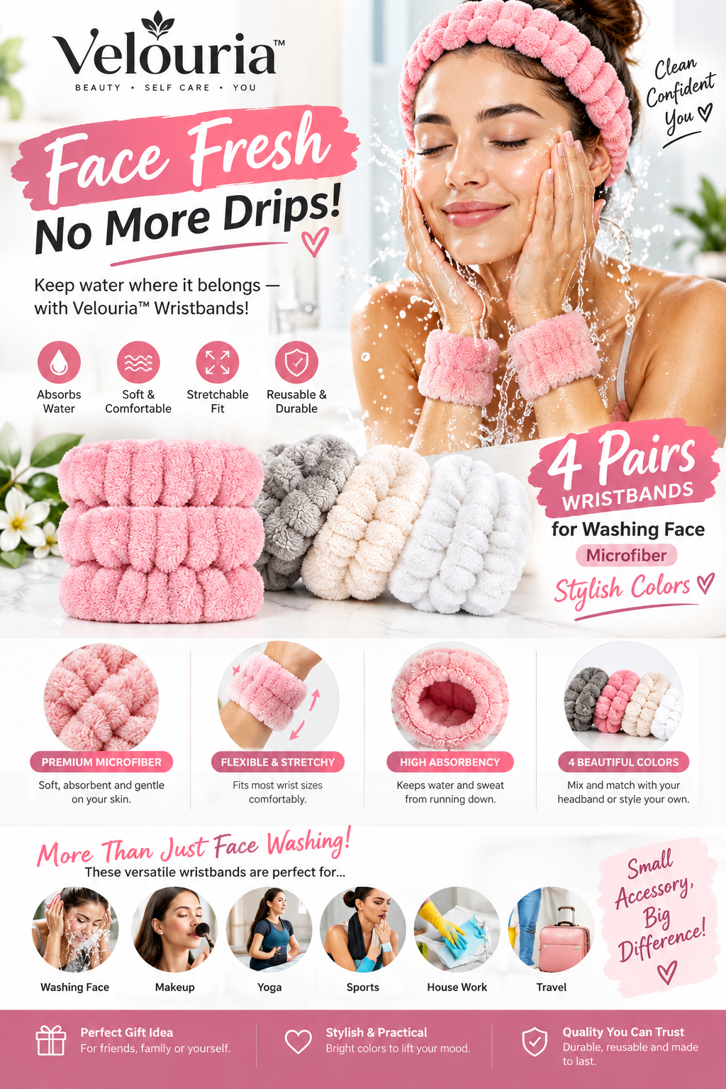 Velouria™ FaceFresh Wristbands